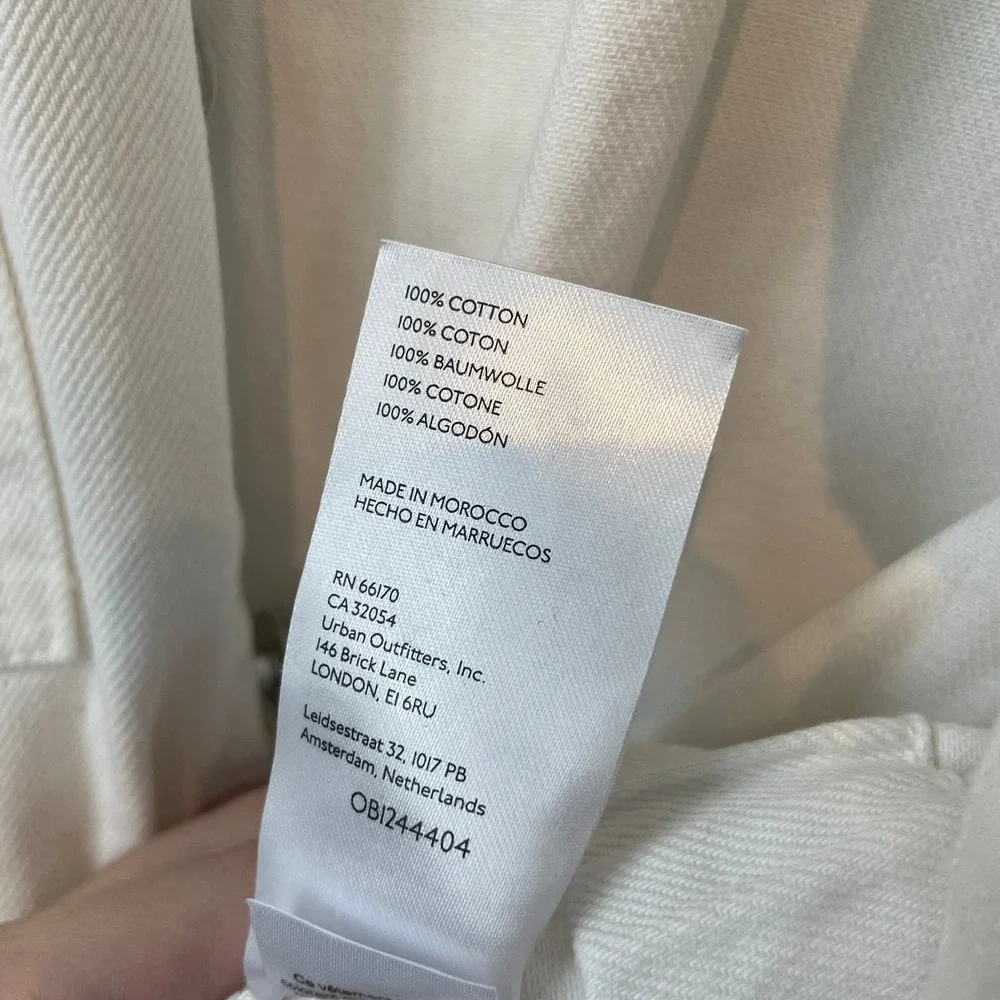Free People We The Free Marci Jumpsuit Size Large Optic White Cotton Denim - Picture 15 of 15